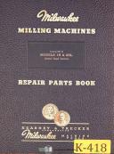 Kearney & Trecker 1H & 2HL, HR-12 Vertical Milling, Repair Parts Manual